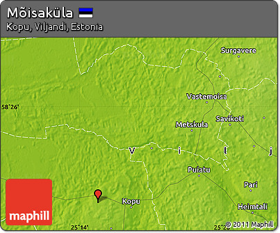 Physical Map of Mõisaküla