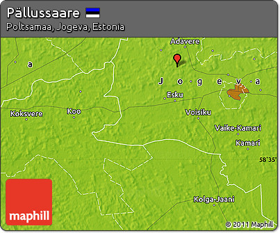 Physical Map of Pällussaare