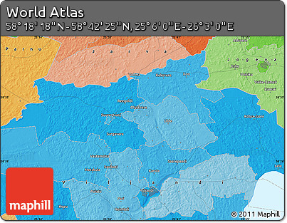 Political Map of the Area around 58° 30' 22" N, 25° 34' 30" E