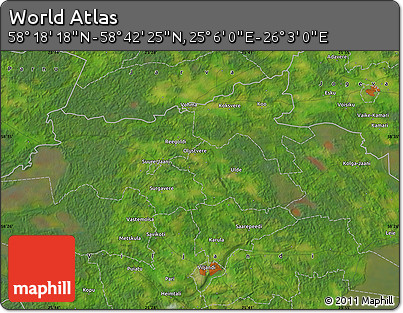 Satellite Map of the Area around 58° 30' 22" N, 25° 34' 30" E