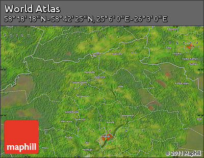 Satellite Map of the Area around 58° 30' 22" N, 25° 34' 30" E