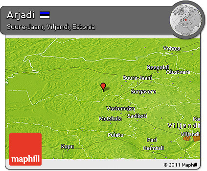 Physical Panoramic Map of Arjadi