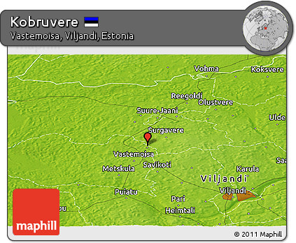 Physical Panoramic Map of Kobruvere