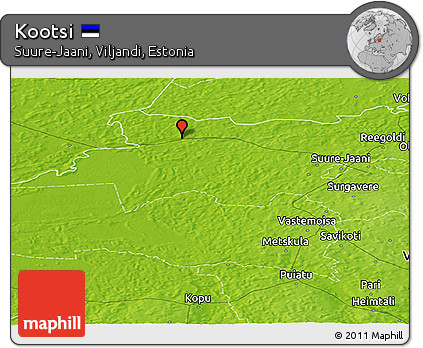 Physical Panoramic Map of Kootsi