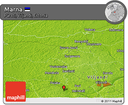 Physical Panoramic Map of Marna