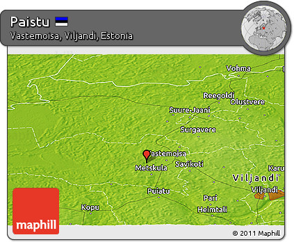 Physical Panoramic Map of Paistu