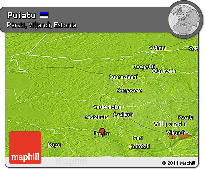 Physical Panoramic Map of Puiatu