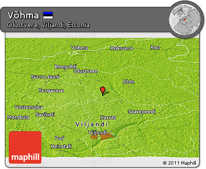 Physical Panoramic Map of Võhma