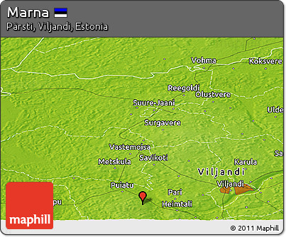 Physical Panoramic Map of Marna