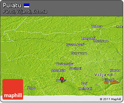 Physical Panoramic Map of Puiatu
