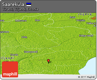 Physical Panoramic Map of Saareküla