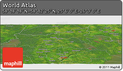 Satellite Panoramic Map of the Area around 58° 30' 22" N, 25° 34' 30" E