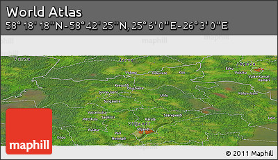 Satellite Panoramic Map of the Area around 58° 30' 22" N, 25° 34' 30" E