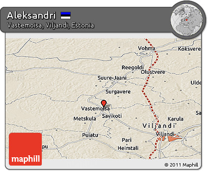 Shaded Relief Panoramic Map of Aleksandri