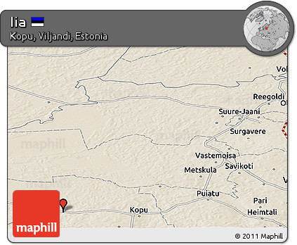Shaded Relief Panoramic Map of Iia