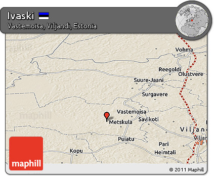 Shaded Relief Panoramic Map of Ivaski