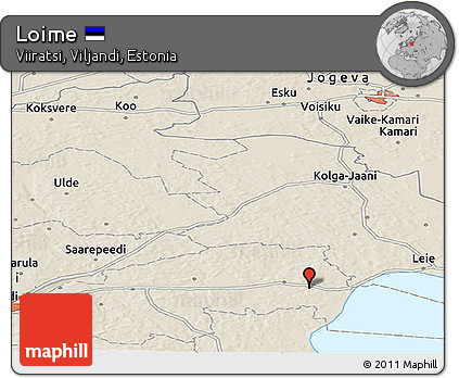 Shaded Relief Panoramic Map of Loime