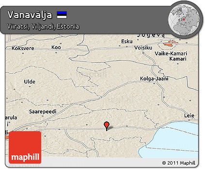 Shaded Relief Panoramic Map of Vanavälja