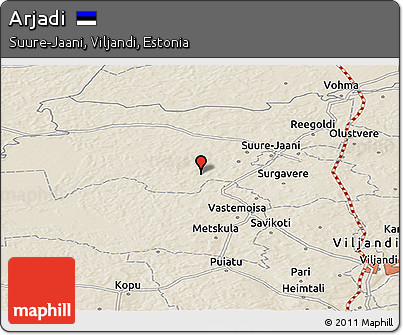 Shaded Relief Panoramic Map of Arjadi