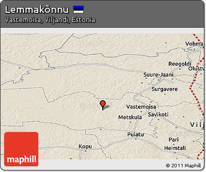 Shaded Relief Panoramic Map of Lemmakõnnu