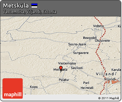 Shaded Relief Panoramic Map of Metsküla