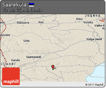 Shaded Relief Panoramic Map of Saareküla