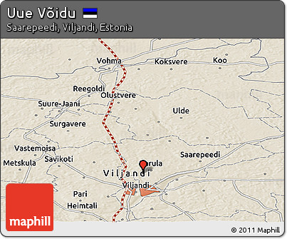 Shaded Relief Panoramic Map of Uue Võidu