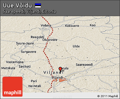 Shaded Relief Panoramic Map of Uue Võidu