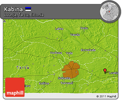 Physical 3D Map of Kabina