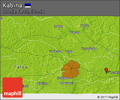 Physical 3D Map of Kabina