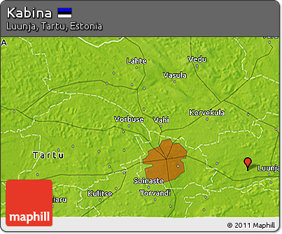 Physical 3D Map of Kabina