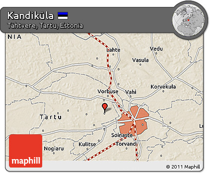Shaded Relief 3D Map of Kandiküla