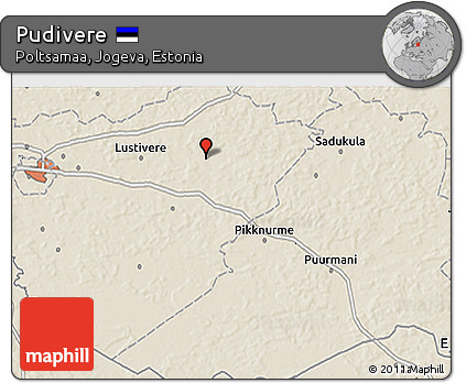 Shaded Relief 3D Map of Pudivere