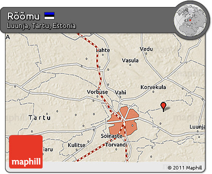 Shaded Relief 3D Map of Rõõmu