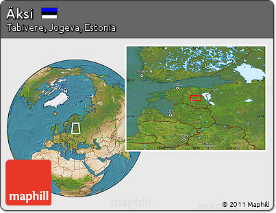 Satellite Location Map of Äksi