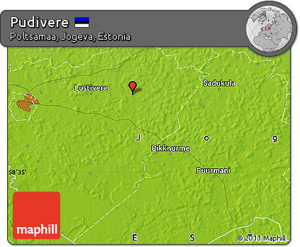 Physical Map of Pudivere