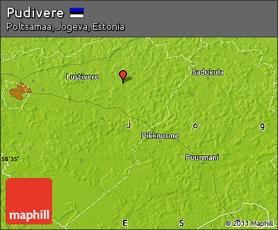 Physical Map of Pudivere