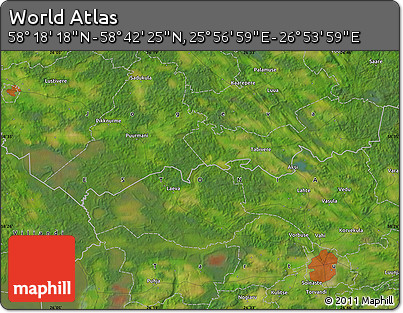 Satellite Map of the Area around 58° 30' 22" N, 26° 25' 29" E