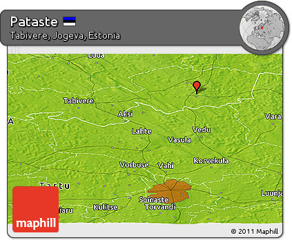 Physical Panoramic Map of Pataste