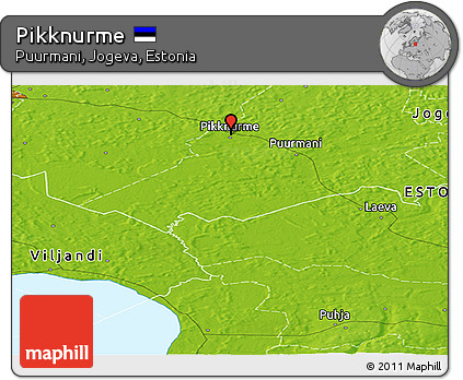 Physical Panoramic Map of Pikknurme