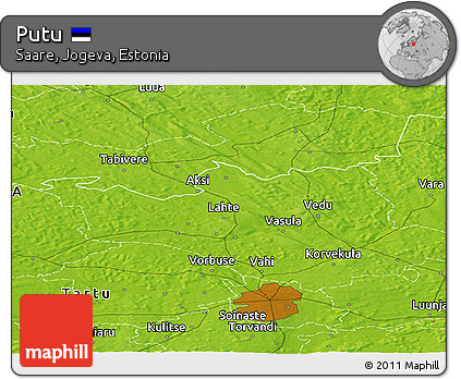 Physical Panoramic Map of Putu