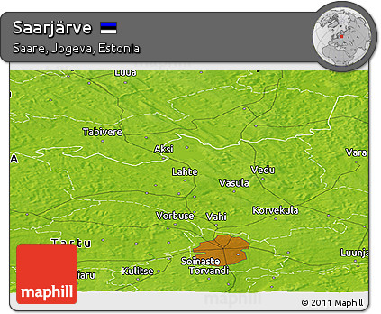 Physical Panoramic Map of Saarjärve