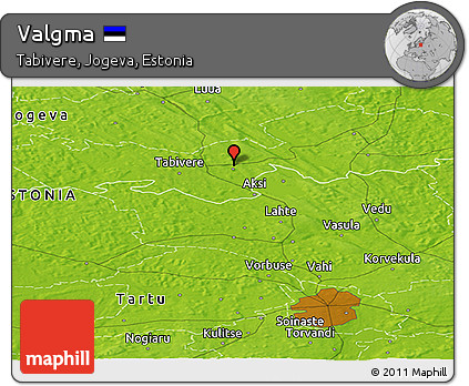 Physical Panoramic Map of Valgma
