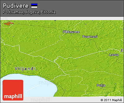 Physical Panoramic Map of Pudivere
