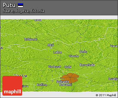 Physical Panoramic Map of Putu