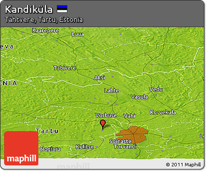 Physical Panoramic Map of Kandiküla