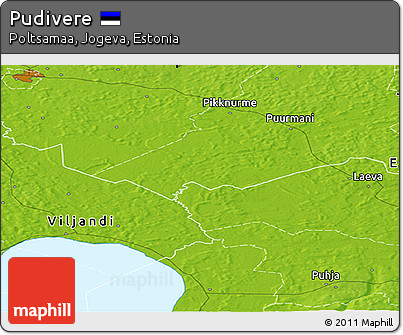 Physical Panoramic Map of Pudivere