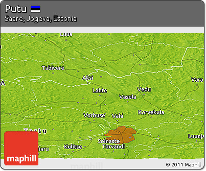 Physical Panoramic Map of Putu