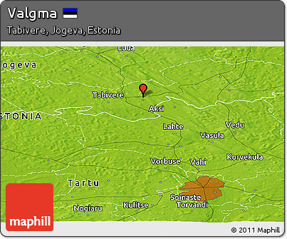 Physical Panoramic Map of Valgma