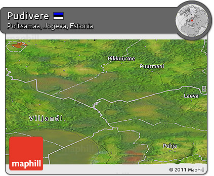 Satellite Panoramic Map of Pudivere